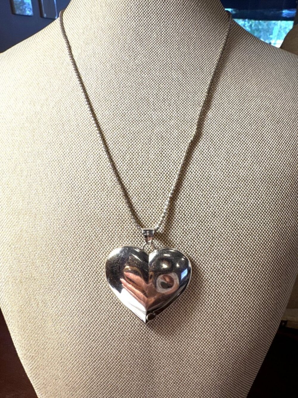 DQE 925 Sterling Silver Heart Pendant Necklace 18" Italy Chain Romantic Jewelry